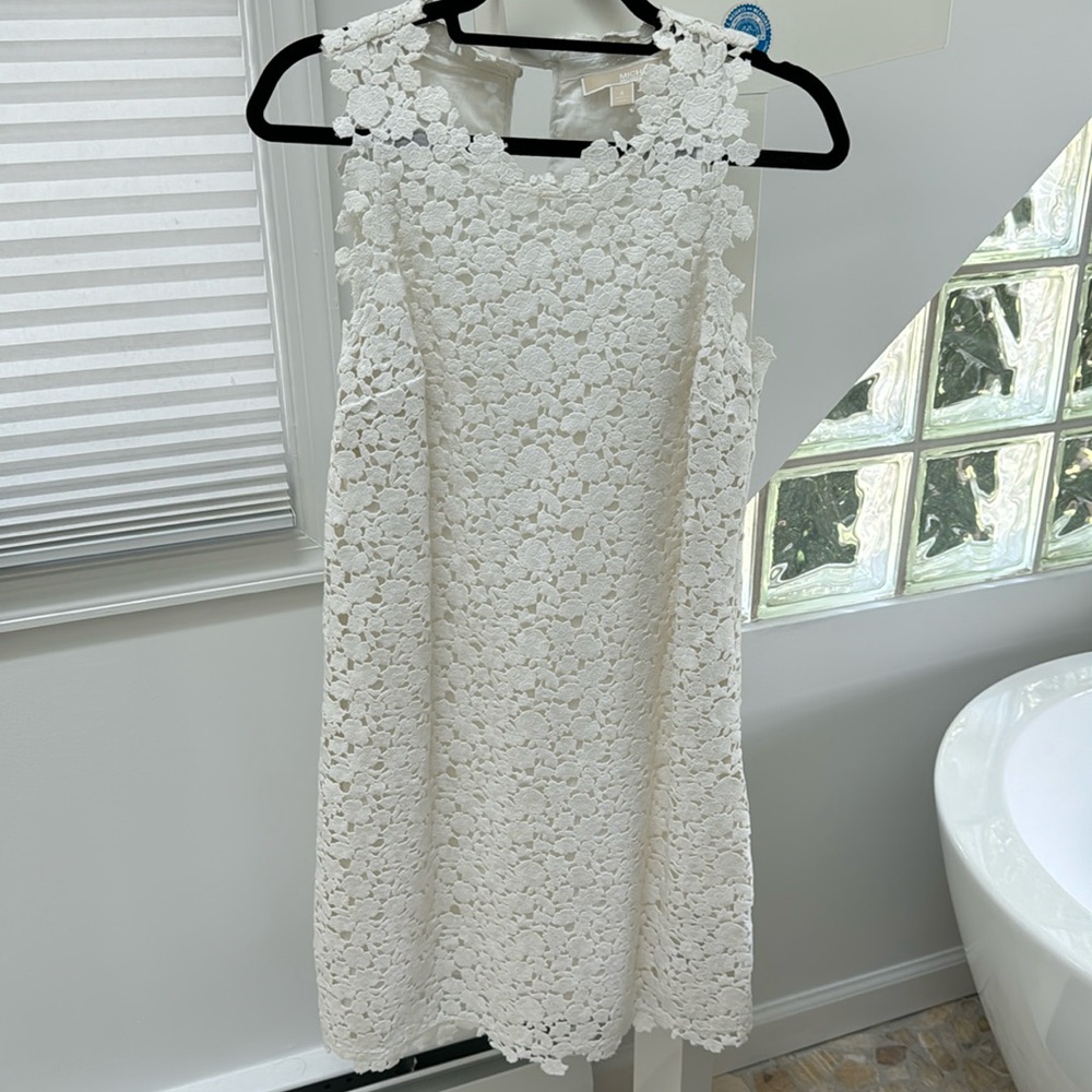 Michael Kors lined lace white dress 8
